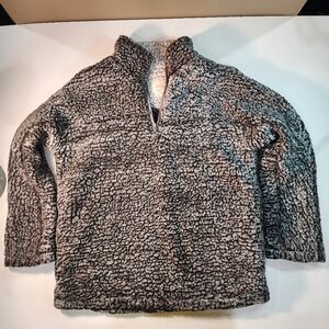 Altar’d State Women's Gray Pullover Sherpa 1/4 Zip Size S